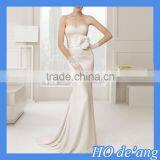 HOGIFT Simple Bra Small Trailing Fishtail Wedding Bridal,Marry You Deep V-neck Sleeveless Sexy Mermaid Wedding Dress thumbnail-1