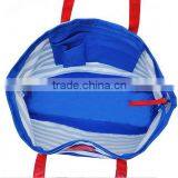 Promotional Custom Leisure Stripe Tote Bag With PVC Handle thumbnail-5