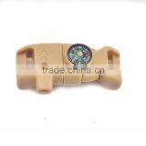 2017 New Bushcraft 1/2" Whistle Compass Buckles w/ Flint Fire Starter & Striker for Paracord Bracelet thumbnail-4