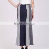Color Block Long Maxi Skirt Muslim 2016 Fashion Summer Skirt thumbnail-4
