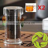 Super Mainland Special Design Stainless Infuser Two Ears Teapot Handle Borosilicate Teapot Glass Teapot 250ml Teapot Tea Sets thumbnail-1