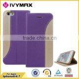 PU TPU 2 in 1 Double Color for Apple Iphone 6 Stand Leather Wallet Phone Case