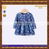 cowboy cute patterns printed little 2 year old girl dress