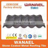 Modern Ancient Corrugated Metal Color Steel Stone Roof Tile/Guangzhou Building Materials,Wanael Roof Tile Factory thumbnail-4