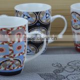11OZ colorful kaleidoscope full decal print coffee cups, shiny surface porcelain mug, KL5004-A414