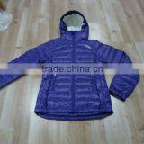 Women's Long Sleeve Hoodie Duck Down Purple Jacket
