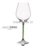 SAMYO Handcrafted Fashion Home White Wine Glass With Red and Purple Color Decoration thumbnail-2