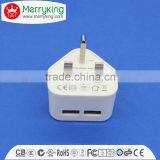 Singapore Safety Mark uk Dual Port 5V1.5A 5V2A 5V2.1A White Usb Charger thumbnail-5