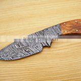 A STUNNING/SMART IMAGES WITH OLIVE WOOD HANDLE DAMASCUS STEEL HUNTING KNIFE thumbnail-1