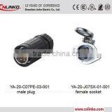 China Waterproof Electrical Male Plug Connector Industrial Female Socket and Plug Plastic Connector With Metal Automatic Cover thumbnail-1