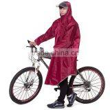 QIAN Thicken Single-person Raincoat Rainwear With Long Sleeve Big Transparent Brim Polyester Poncho for Cycling 3 Colors thumbnail-1