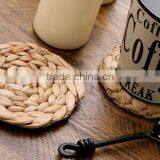 Custom Eco-friendly Straw Handmade Round Cup Mat Coffee Table Mats thumbnail-4