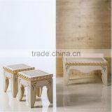 Baroque Style Amazing Black Pearl Decorated Magazine Rack and Side Table Set thumbnail-2