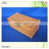 Single Space Rectangle Lock Hinged Bamboo Wooden Box thumbnail-1