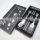 Stainless Steel Silver and Gold Cutlery Set, Spoon, Chopsticks, Fork 5 PCS Set With Gift Box thumbnail-2