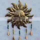 Decorative Sun Moon Bell Hangings, Decorative Cast Iron Hanging Bells, Antique Hanging Bells, Indian Art Hanging Bells, thumbnail-1