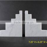 Desktop Deco Wholesale Carrara Marble Bookends Office Decor Book Stand thumbnail-2