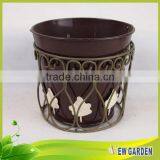 Beautiful Hand Painted Flower Vases With Metal Wire Holder For Home Decoration thumbnail-2