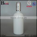 Good Quality Green Blue White Empty Essential Oil 100 ml Glass Bottle Aluminun Press Pump Screen Printing Hot Stamping Cosmetics thumbnail-5