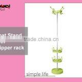 High Quality Coat Hanger Stand With Slipper Rack, Metal Clothes Rack With Shoe Stand thumbnail-2