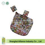 Whole Sale Foldable Folding Shopping Shoulder Bags Fashion Printed Tote Bags Promotional Carto Bags thumbnail-1