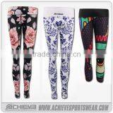2015 High Waist Leggings Sublimated Printing Compression Tights thumbnail-1