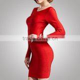 Girls Top Casual Style Office Lady Red Bandage Dress Direct Supplier thumbnail-4