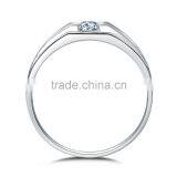 18K White Gold Engagement Men Platinum Diamond Ring thumbnail-2