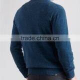 High Quality Men's V-neck Cashmere Sweater Blue (BKNM14) thumbnail-2
