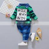 AS-409B 2017 Children's Clothing Long Sleeve t Shirt+denim Pants Organic Cotton Baby Clothing in India thumbnail-2