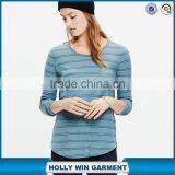 Women Slub Long Sleeve Crewneck Tshirts in Denmark Stripe thumbnail-1