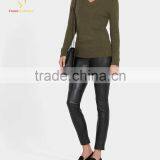 Women Cashmere V Neck Pullover Sweater Knitting Pattern thumbnail-2