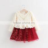 Winter Beautiful Splicing Dress Colors Children Baby Ruffle Princess Girls Tutu Dress thumbnail-1