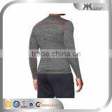 High Quality Dry Fit Nylon Sport Shirt Fitted Sport Shirt Gym Mmucle Fit Design thumbnail-3