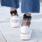 WS-27 Fashion Cute Women's Harajuku Black Mesh Short Ankle Socks Grid Fishnet Docks Sexy Bow Funny Ladies Socks In The Net thumbnail-4