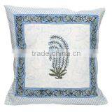 Cushion Cover - BLOCK PRINTED - Sky Blue Motif thumbnail-2