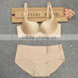 3/4 Cup Nylon Bra and Panties Set, Different Size for Choice & Breathable & Seamless, Solid, More Colors for Choice, Sold By Set thumbnail-4