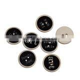 Wood Sewing Buttons Scrapbooking 2 Holes Round Black Initial Alphabet/ Letter Pattern thumbnail-1