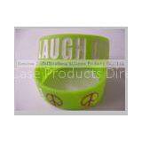 Green Rubber Silicone Energy Bracelet Personalized With Debossed Logo thumbnail-1