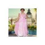 Hot Sale Floor Length Beaded Pink Tulle Prom Dress thumbnail-2