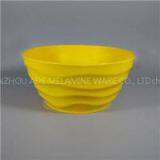 8.5inch Yellow Color Round Melamine Wave Soup Noodle Serving Bowl thumbnail-1