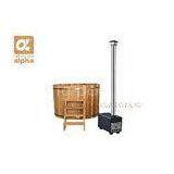 Grade A Red Cedar Wood Fired Sauna Wooden Barrel Hot Tub Front Wall Fully Assembled thumbnail-1