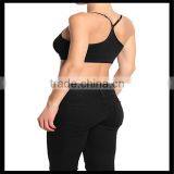 Seamless Cross Strap Back SPORTS BRA TANK TOP Stretch Bandeau Cami Black Color thumbnail-4