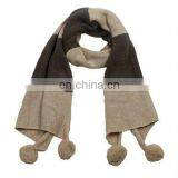 2015 Ladies' Fashion Winter Warm Knit Check Scarf With Pompom thumbnail-1