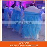 Chiavari Chair Banquet Blue Organza Curly Willow Chair Sash thumbnail-2