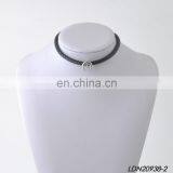 Fashion Mini Crescent Necklace Handmade Leather Choker Necklace Minimalist Necklace thumbnail-3