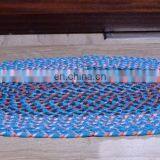 Indian Handmade Braided Door Mat Ethnic Embroidered Multicolored Floor Mat Carpet thumbnail-2