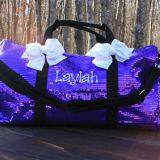 purple sequined duffel dance bag cheer sequin bags