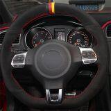 Hand Stitching Black Suede Steering Wheel Cover Strips for Volkswagen Golf 6 GTI MK6 VW Polo GTI Scirocco R Passat CCR-Line thumbnail-3