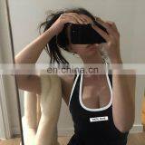 Hot Wholesale Ladies Sexy Skinny Neck-hanging Letter Embroidered Slim Vest Dress thumbnail-6